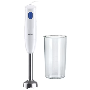 Με το ραβδομπλέντερ Braun MultiQuick 1 MQ10.001M WH ανακαλύψτε τη νέα απλότητα της ελαφρότητας με το ελαφρύτερο ραβδομπλέντερ της Braun: το νέο MultiQuick 1. Το μόνο που χρειάζεται είναι ένα άγγιγμα. Σχεδιασμένο για εύκολη ανάμειξη, το κουμπί ελέγχου 1 ταχύτητας είναι τέλεια τοποθετημένο για εύκολη χρήση. Απλά κάντε κλικ και κρατήστε το για να αναμίξετε smoothie, επιδόρπια και νόστιμες σάλτσες – με ελάχιστη προσπάθεια!