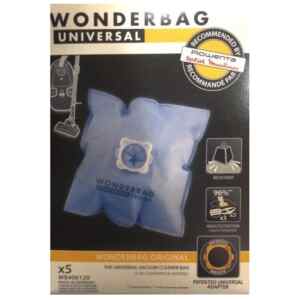 Σακούλες σκούπας Wonderbag WB406120 είναι γνήσιες υφασμάτινες σακούλες ηλεκτρικής σκούπας, υψηλής ποιότητας. Κατάλληλη για την πλειονότητα αλεκτρικών σκουπών, η ικανότητα φιλτραρίσματος εως 96% μικροσωματιδίων ελαττώνει τον κίνδυνο αλλεργιών.