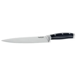 Μαχαίρι κουζίνας Tefal Heritage KO9701 9cm με ίσια λεπίδα από ανοξείδωτο ατσάλι, μήκους 9cm και μαύρη πλαστική λαβή για ασφαλές κράτημα κατά το κόψιμο.