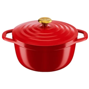 Η γάστρα Tefal Air E25446 24cm Red, η οποία είναι κατασκευασμένη από στιβαρό χυτό αλουμίνιο, που είναι τρεις φορές ελαφρύτερο από τις παραδοσιακές μαντεμένιες γάστρες της Tefal, για βολική καθημερινή χρήση που πηγαίνει κατευθείαν από την κουζίνα στο τραπέζι.