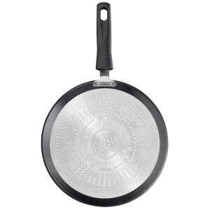 Η κρεπιέρα Tefal Unlimited 25cm είναι σχεδιασμένη με τέτοιο τρόπο ώστε να επιτρέπει την ομοιόμορφη κατανομή της θερμότητας για να ψήνεται σωστά η ζύμη της κρέπας. Είναι κατασκευασμένη από αλουμίνιο, ένα υλικό που την κάνει ελαφριά, ιδιαίτερα ανθεκτική στη σκουριά και πολύ γρήγορη στο ζέσταμα.