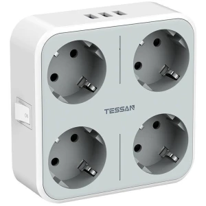 Με το πολύπριζο 4 θέσεων Tessan TS-302-DE αποκτήστε τη δυνατότητα να τροφοδοτείτε άνετα έως και 7 συσκευές ταυτόχρονα. Η πρίζα τοίχου Tessan είναι εξοπλισμένη με 4 πρίζες AC και 3 θύρες USB-A. Είναι συμβατό με τις πιο συχνά χρησιμοποιούμενες συσκευές και διασφαλίζει την ασφαλή χρήση. Προσφέρει επίσης έναν ειδικό διακόπτη που θα σας επιτρέψει να ενεργοποιείτε ή να απενεργοποιείτε ανά πάσα στιγμή. Η υποδοχή δεν θα πιάνει πολύ χώρο - οι διαστάσεις της είναι μόνο 11 x 11 x 4 cm. Αυτό θα σας βοηθήσει να εξοικονομήσετε χώρο!
