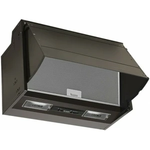 Ο πτυσσόμενος απορροφητήρας Pyramis Essential 065031402 έχει πρόσοψη που τραβιέται προς τα έξω και μπορεί να δεχτεί ένα φύλλο ξύλου όμοιο με το ξύλο της κουζίνας.