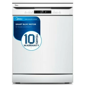 Πλυντήριο πιάτων Midea MFD60S230W-GR με χωρητικότητα 14 σερβίτσια, για να πλένεις μονομιάς τα πιάτα που χρησιμοποίησες στο οικογενειακό τραπέζι.