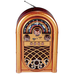 Το επιτραπέζιο ραδιόφωνο R-1950BT Retro έχει αναλογικό χειρισμό για να αλλάζετε ραδιοφωνικούς σταθμούς χρησιμοποιώντας την κλασική ροδέλα και κλασικό ρετρό στυλ που θυμίζει μια παλαιότερη εποχή.
