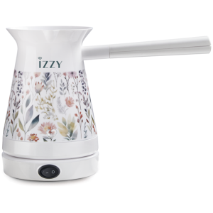 Ηλεκτρικό μπρίκι Izzy Jasmine με χωρητικότητα 250ml, ανοξείδωτη εσωτερική βάση, αντιθερμικά τοιχώματα, αποσπώμενη περιστρεφόμενη βάση 360°, διακόπτης λειτουργίας, On/Off Λυχνία λειτουργίας και με ισχύς 800 Watt.