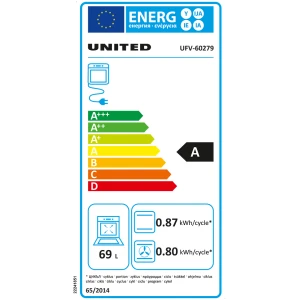 Κουζίνα United UFV-60279 Inox, με 4 κεραμικές εστίες, φούρνο με χωρητικότητα 69lt και ενεργειακή κλάση A.