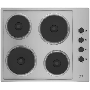 Εντοιχιζόμενη εστία εμαγιέ Beko HIGE 64100 X, με 4 ζώνες μαγειρέματος.