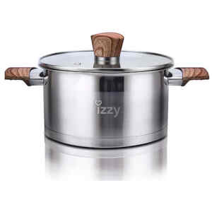 Η κατσαρόλα Izzy Infinity 8lt / 30cm είναι κατασκευασμένη από ανοξείδωτο ατσάλι ποιότητας 304 και διαθέτει τριπλά ενισχυμένο πάτο για ταχύτερη συσσώρευση και ομοιόμορφη κατανομή της θερμοκρασίας. Επιπλέον, φέρει γυάλινο καπάκι που προσφέρει ευκολία και οικονομία κατά το μαγείρεμα, καθώς παρέχει τη δυνατότητα να παρακολουθείτε το φαγητό χωρίς να χρειάζεται να ανοίξετε την κατσαρόλα και να χάσετε τη θερμοκρασία του μαγειρέματος.