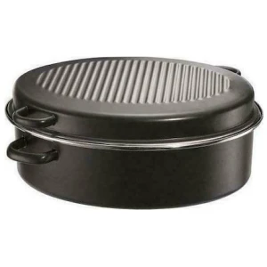 Γάστρα Gruppe Oval 38x38cm βαριάς κατασκευής, με χείλος από ανοξείδωτο χάλυβα στο σώμα και το καπάκι. Το καλύτερο αποτέλεσμα τηγανίσματος και ψησίματος χάρη στη κεραμική επιφάνεια.