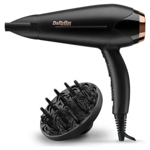 Σεσουάρ μαλλιών Babyliss D570DE ισχύς 2200W με πολλαπλές ρυθμίσεις θερμοκρασίας και XL φυσούνα 15cm για ενίσχυση των σγουρών μαλλιών.