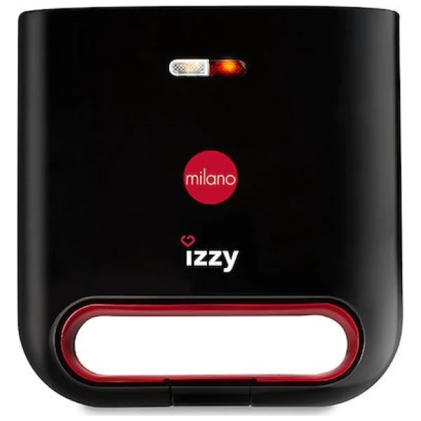 Τοστιέρα Izzy Milano M-11 με ισχύ 800W,  με μονοκόμματες αντικολλητικές πλάκες γκριλ, για εύκολο καθαρισμό, λυχνίες λειτουργίας και επίτευξης θερμοκρασίας, κάθετη αποθήκευση και με αποθήκευση καλωδίου.