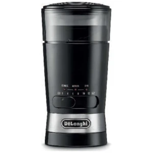 Ο μύλος άλεσης καφέ Delonghi KG210 αλέθει κόκκους για καφέ espresso, moka ή φίλτρου. Διαθέτει 3 ρυθμίσεις άλεσης χοντρό, μέτριο και λεπτό.