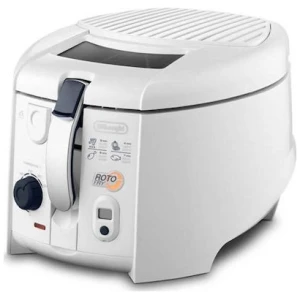 Φριτέζα Delonghi RotoFry F28533 με επικλινές περιστρεφόμενο καλάθι για χρήση μισής ποσότητας λαδιού μέχρι -50% . Διαθέτει αποσπώμενο καλάθι, χωρητικότητας 1 kg πατάτες & παράθυρο για να ελέγχετε την διαδικασία μαγειρέματος με κλειστό καπάκι .