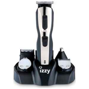 Επαναφορτιζόμενη κουρευτική μηχανή Izzy PG100 Plus προσώπου για ολοκληρωμένη περιποίηση μαλλιών και γενειάδας. Με 5 κεφαλές για κοπή μαλλιών, trimmer, mini ξυριστική για λεπτομέρειες, κυκλική κεφαλή για μύτη, αυτιά και φρύδια και βάση φόρτισης και αποθήκευσης.