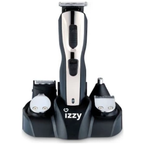 Επαναφορτιζόμενη κουρευτική μηχανή Izzy PG100 Plus προσώπου για ολοκληρωμένη περιποίηση μαλλιών και γενειάδας. Με 5 κεφαλές για κοπή μαλλιών, trimmer, mini ξυριστική για λεπτομέρειες, κυκλική κεφαλή για μύτη, αυτιά και φρύδια και βάση φόρτισης και αποθήκευσης.