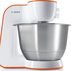 Κουζινομηχανή με κάδο Bosch MUM54I00 με διακόπτη 7 ταχυτήτων και πρακτική στάθμευση εξαρτημάτων για εύκολο γέμισμα του κάδου με υλικά.