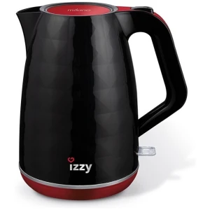 Βραστήρας Izzy 1558 Milano Diamond, 1.7Lt, με ισχύς 2200 Watt, με αποσπώμενη βάση, αποσπώμενο φίλτρο νερού, πλήκτρο απελευθέρωσης καπακιού, ενδείξεις στάθμης νερού, προστασία κατά της υπερθέρμανσης και αυτόματη παύση λειτουργίας.