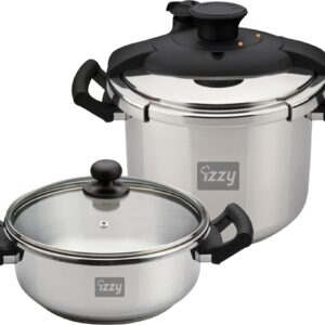 Χύτρες ταχύτητας Set Quattro Izzy Multi Set  κατασκευασμένες από ανοξείδωτο ατσάλι υψηλής ποιότητας, με τριπλά ενισχυμένο πάτο για ταχύτερη συσσώρευση και ομοιόμορφη κατανομή της θερμότητας.