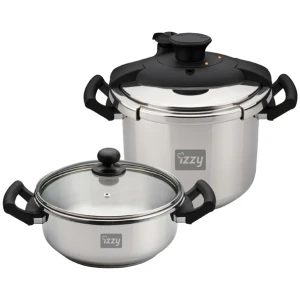 Χύτρες ταχύτητας Set Quattro Izzy Multi Set  κατασκευασμένες από ανοξείδωτο ατσάλι υψηλής ποιότητας, με τριπλά ενισχυμένο πάτο για ταχύτερη συσσώρευση και ομοιόμορφη κατανομή της θερμότητας.