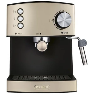 Μηχανή Espresso Pyrex SB-390 Gold για καφέ espresso με παροχή καφέ γίνεται με αλεσμένο espresso, στο μέγεθος κοπής που εσείς επιθυμείτε. Έτσι, εσείς καθορίζετε την ποσότητα του καφέ που τοποθετείται στο κλείστρο της ειδικά σχεδιασμένης χειρολαβής, και πατάτε το κουμπί της εκκίνησης, ώστε να ξεκινήσει η διαδικασία της εκχύλισης. Φυσικά, κάθε φορά που φτιάχνετε καφέ θα πρέπει να γίνεται και καθαρισμός του κλείστρου ώστε να είναι πάντα έτοιμο για την επόμενη χρήση.
