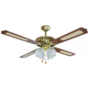 Ανεμιστήρας οροφής Sapir Home SP-1760-4C4L με ισχύ 70 Watt. Η διάμετρος του είναι 132 εκατοστά και μπορεί να καλύψει χώρους από 15 m² έως 20 m².