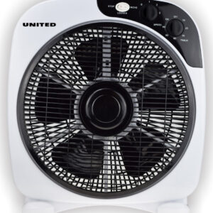 Ανεμιστήρας Box Fan United UBF-697 12" περιστρεφόμενος, με ισχυρό αθόρυβο μοτέρ χαλκού 50 Watt, χρονοδιακόπτη 60 λεπτών, αυτόματη κίνηση περσίδων και 3 ταχύτητες λειτουργίας.